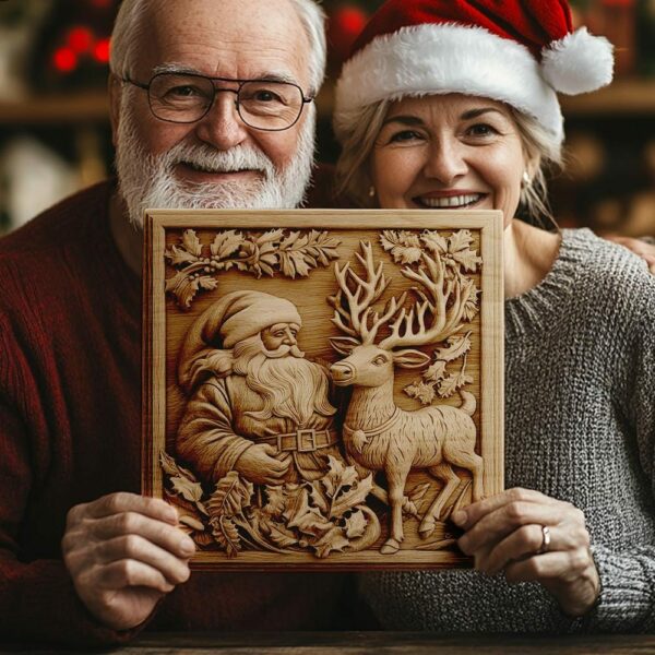 3D Laser Engraving: Santa & Reindeer | PNG