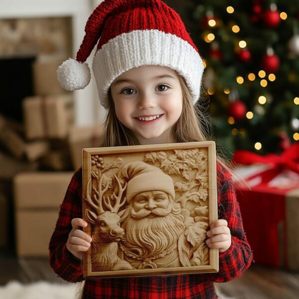 3D Laser Engraving: Santa & Reindeer | PNG