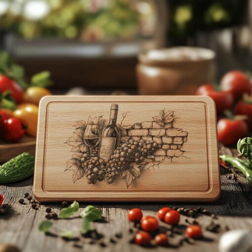 Illusione di una bottiglia di vino in 3D