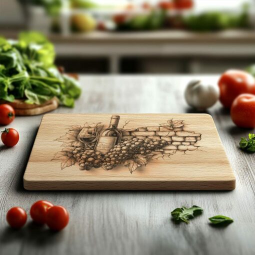 Illusione di una bottiglia di vino in 3D