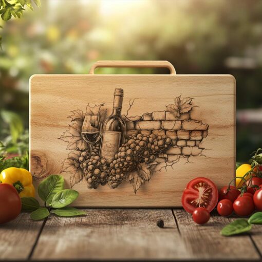 Illusione di una bottiglia di vino in 3D