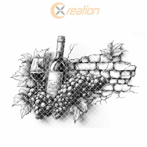 Illusione di una bottiglia di vino in 3D