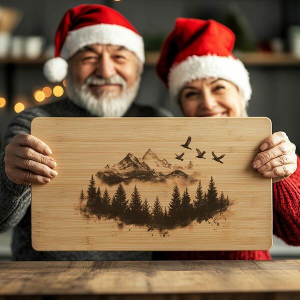 Bird Family Charcuterie Board Engraving | Christmas Kitchen