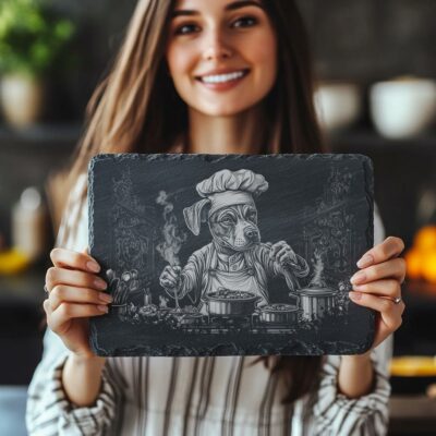 Dog Chef Slate Cheese Board | PNG Laser