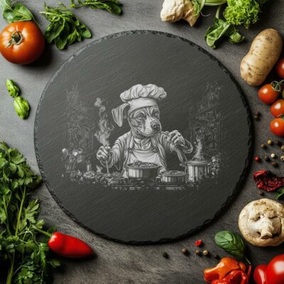 Dog Chef Slate Cheese Board | PNG Laser