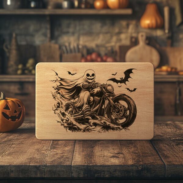 Halloween Charcuterie Board File | Ghost on Motorcycle