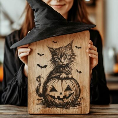 Halloween-Käsebrett-Datei | Furchtbar gruselige Deko in Katzen- und