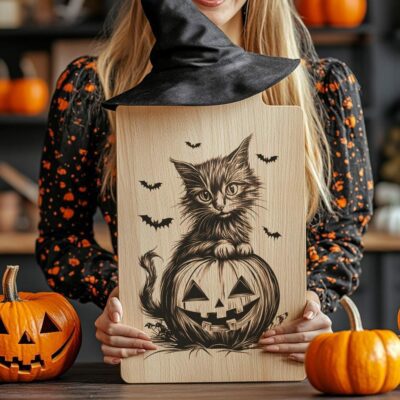 Halloween-Käsebrett-Datei | Furchtbar gruselige Deko in Katzen- und