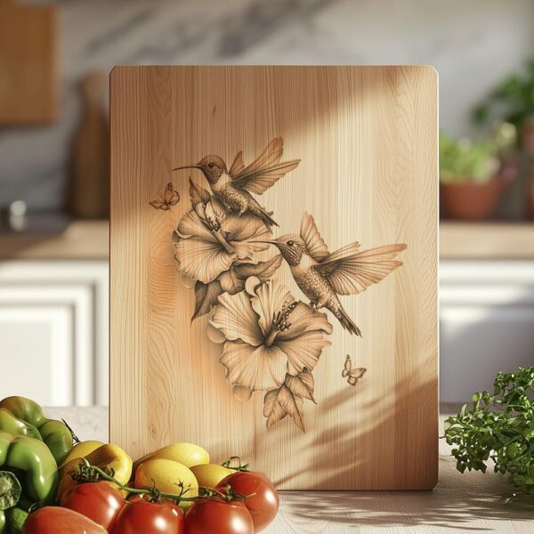 Hummingbirds & Flower Charcuterie Board | HQ PNG