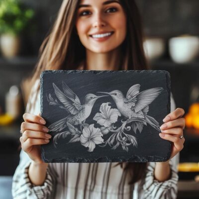 Plateau à fromage Hummingbirds Slate | Fichier pour