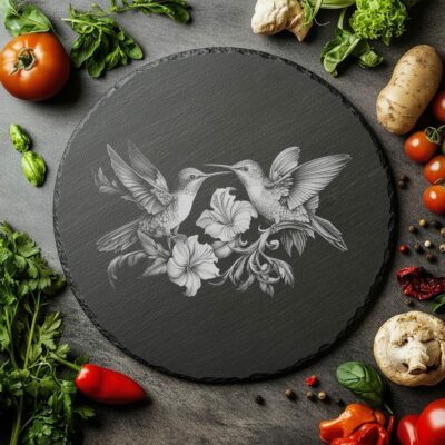 Plateau à fromage Hummingbirds Slate | Fichier pour