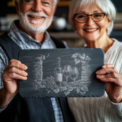 Planche à fromage en ardoise gravée au laser