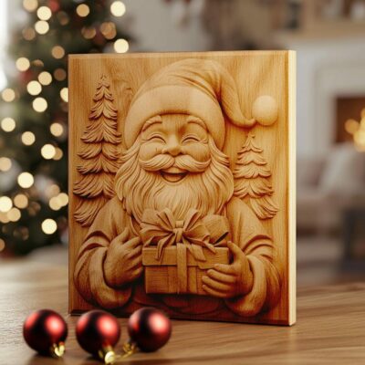 File di incisione laser 3D di Babbo Natale