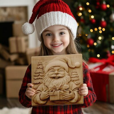 File di incisione laser 3D di Babbo Natale