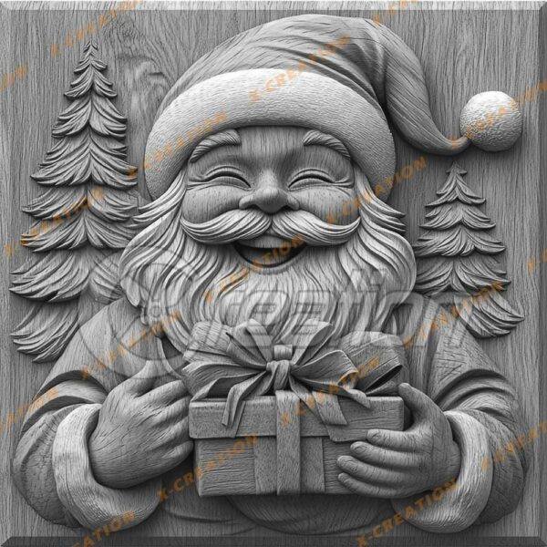 Santa Claus 3D Laser Engraving File - Smiling