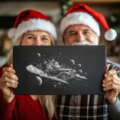 Santa in Convertible Slate Cheese Board | Christmas