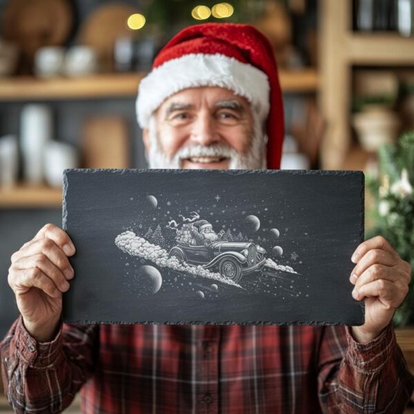 Santa in Convertible Slate Cheese Board | Christmas