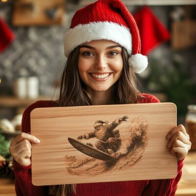 Weihnachts-Surf-Charcuterie Bord Lasergravur | PNG-Bild-Download