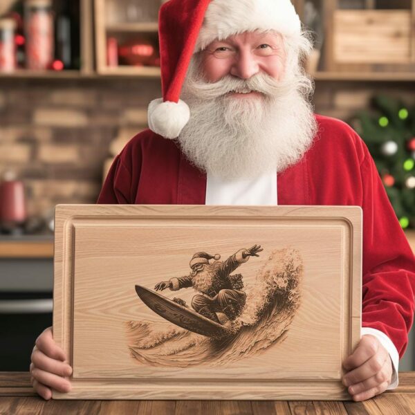 Santa Surf Charcuterie Board Incisione laser | Download