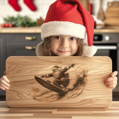 Santa Surf Charcuterie Board Incisione laser | Download