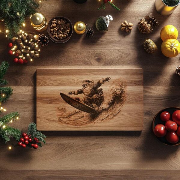 Weihnachts-Surf-Charcuterie Bord Lasergravur | PNG-Bild-Download