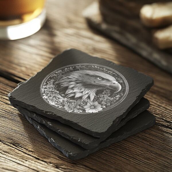 Slate Coaster File | Wild Eagle 3D Illusion