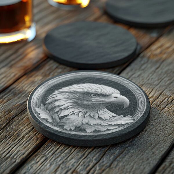 Slate Coaster File | Wild Eagle 3D Illusion