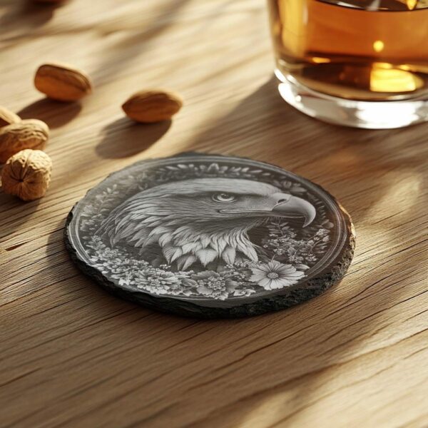 Slate Coaster File | Wild Eagle 3D Illusion