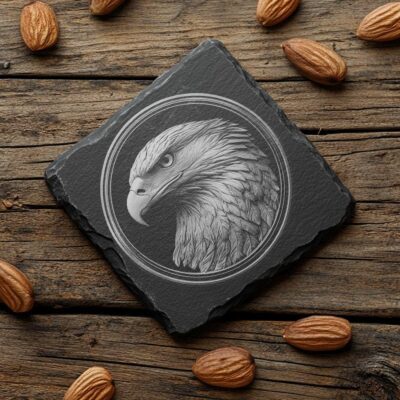 Slate Coaster File | Wild Eagle 3D Illusion