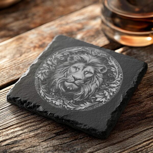 Slate Coaster File | Wild Lion 3D Illusion