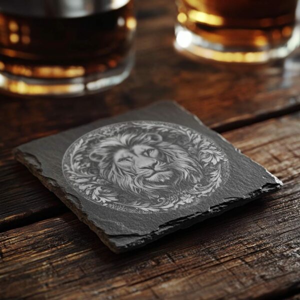 Slate Coaster File | Wild Lion 3D Illusion