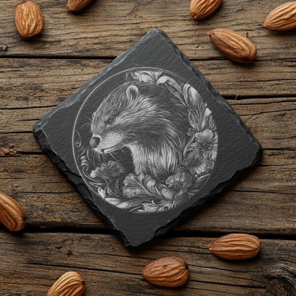 Slate Coaster File | Wild Otter 3D Illusion