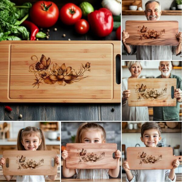 6 Animal Charcuterie Board Engravings, 3D Illusion Bundle