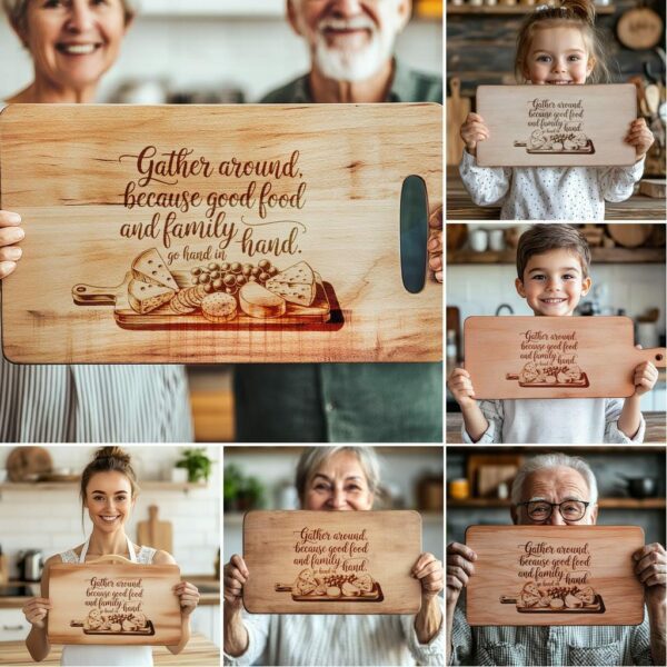 6 Charcuterie Board Engraving Files, Family & Mealtime