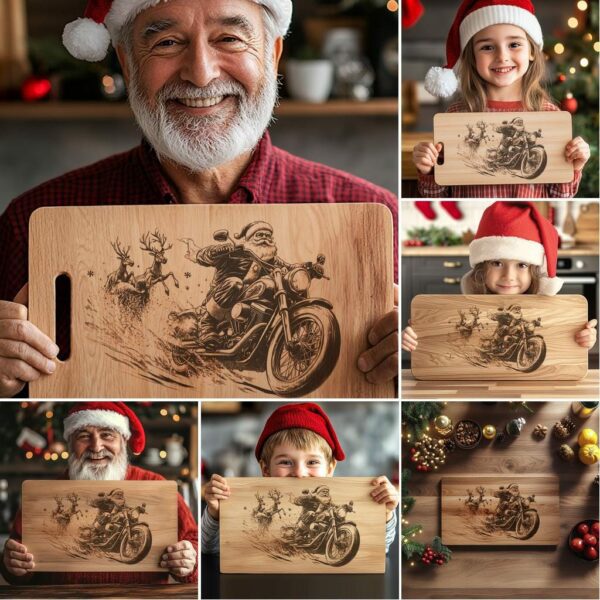 6 Christmas Charcuterie Board Engravings, Funny Santa Claus