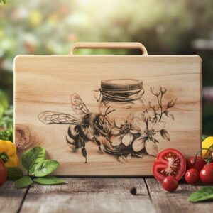 Bee and Honey Jar Charcuterie Board Engraving File