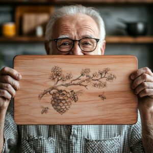 Incisione della tavola di charcuterie con alveare e