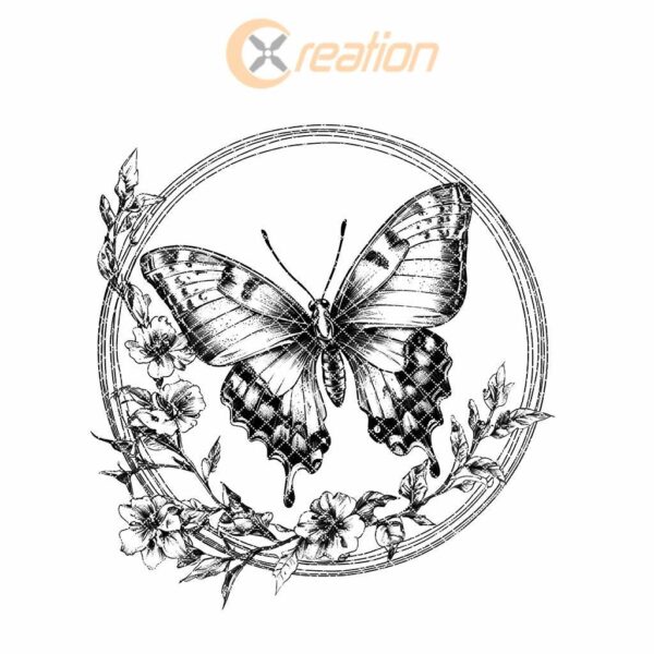 Butterfly and Flower 3D Illusion Wood Coaster Engraving