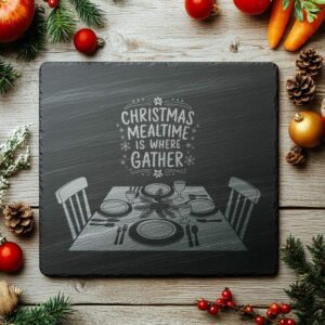 Gravure de planche de fromage de Noël, citation familiale | Décor de cuisine #013