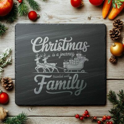 Christmas Cheese Board Engraving, Family Quote | Kitchen