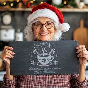 Gravure de planche de fromage de Noël, citation familiale | Décor de cuisine #008