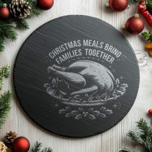 Gravure de planche de fromage de Noël, citation familiale | Décor de cuisine #021