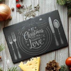 Gravure de planche de fromage de Noël, citation familiale | Décor de cuisine #015