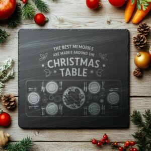 Gravure de planche de fromage de Noël, citation familiale | Décor de cuisine #019