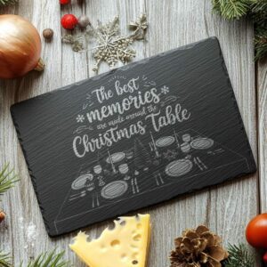 Gravure de planche de fromage de Noël, citation familiale | Décor de cuisine #018