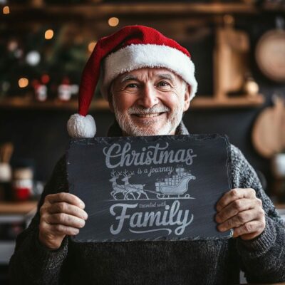 Christmas Cheese Board Engraving, Family Quote | Kitchen