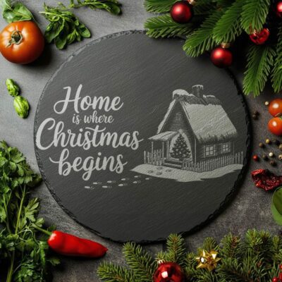 Christmas Cheese Board Engraving, Family Quote | Kitchen