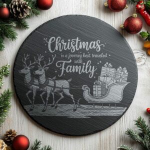 Christmas Cheese Board Engraving File, Family Quote |