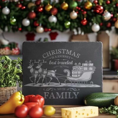 Christmas Cheese Board Engraving File, Family Quote | Kitchen Decor #002