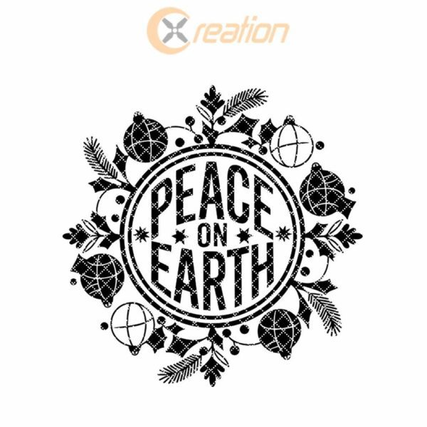 Christmas Round Sign Engraving, Peace On Earth |